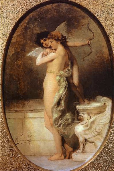Beauty and Love by Henryk Hector Siemiradzki - Hand-Painted Oil Painting Reproduction