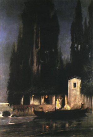 Departure from an Island at Night by Henryk Hector Siemiradzki Oil Painting