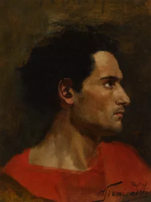 Man in Profile by Henryk Hector Siemiradzki - Oil Painting Reproduction