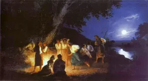 Night on the Eve of Ivan Kupala by Henryk Hector Siemiradzki - Oil Painting Reproduction