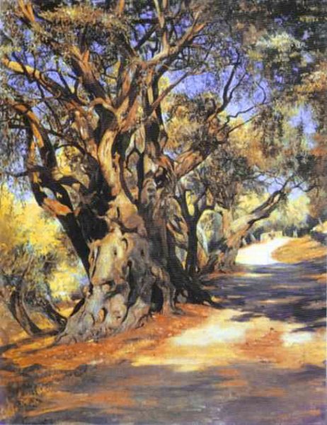 Road from Rome to Albano by Henryk Hector Siemiradzki - Hand-Painted Oil Painting Reproduction