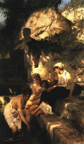 Roman Idyll by Henryk Hector Siemiradzki - Hand-Painted Oil Painting Reproduction