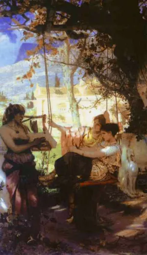 Song of a Slave-Girl by Henryk Hector Siemiradzki Oil Painting