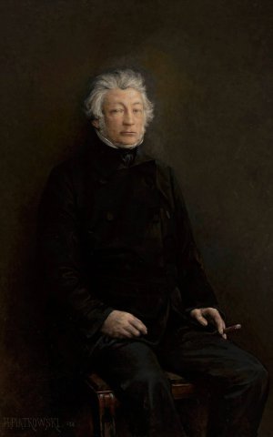 Portrait of Adam Mickiewicz by Henryk Piatkowski Oil Painting