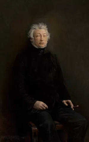 Portrait of Adam Mickiewicz by Henryk Piatkowski Oil Painting