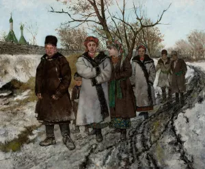 Return from christening Oil painting by Henryk Piatkowski