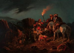 After the battle - The Swedes in Poland in 1655 by Henryk Pillati Oil Painting