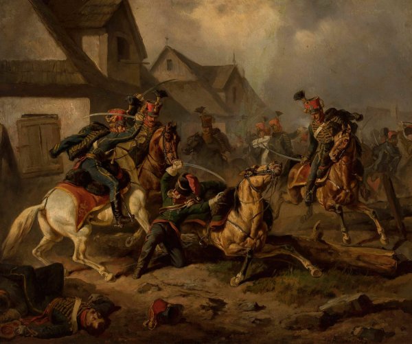 Death of Berek Joselewicz in Kock  by Henryk Pillati - Hand-Painted Oil Painting Reproduction