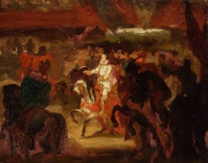 Entry of Henry of Valois to Krakow, sketch by Henryk Rodakowski Oil Painting