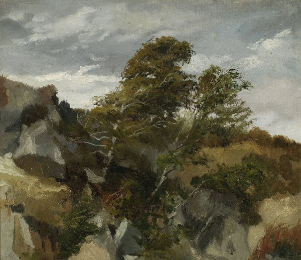 Landscape from Bortniki at the Dniester River  by Henryk Rodakowski - Hand-Painted Oil Painting Reproduction