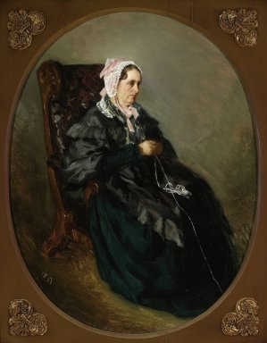 Portrait of artist's aunt, sketch by Henryk Rodakowski Oil Painting