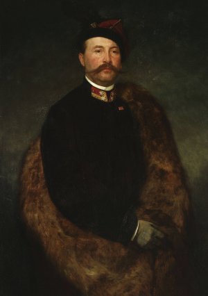 Portrait of Maksymilian Rodakowski, artist's brother by Henryk Rodakowski Oil Painting