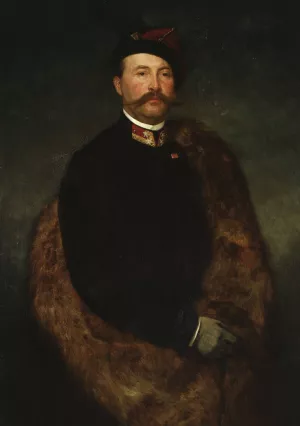 Portrait of Maksymilian Rodakowski, artist's brother by Henryk Rodakowski Oil Painting