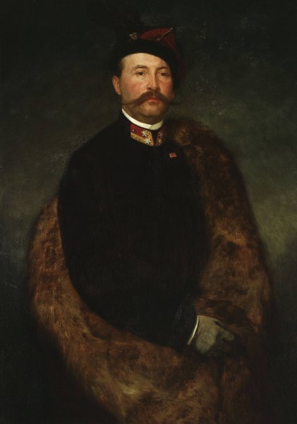 Portrait of Maksymilian Rodakowski, artist's brother  by Henryk Rodakowski - Hand-Painted Oil Painting Reproduction