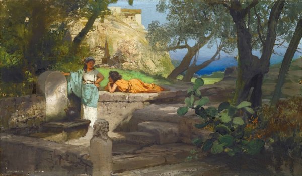 By the Spring by Henryk Siemiradzki - Hand-Painted Oil Painting Reproduction
