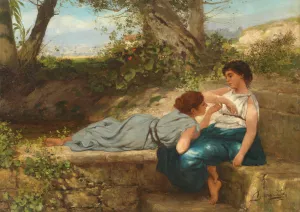 Das Gesprach by Henryk Siemiradzki Oil Painting