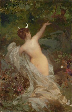 Diana And Actaeon by Henryk Siemiradzki Oil Painting
