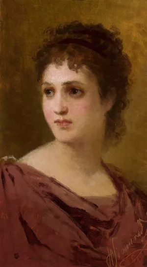 Head of a woman by Henryk Siemiradzki Oil Painting
