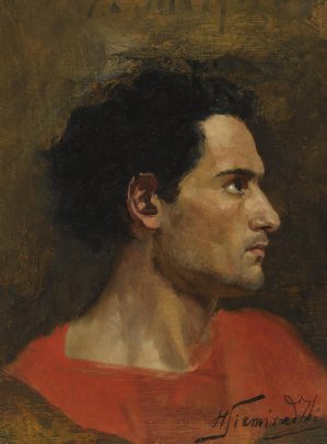 Man in profile by Henryk Siemiradzki Oil Painting