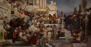 Nero's Torches by Henryk Siemiradzki Oil Painting