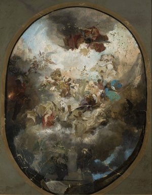 Plafond project by Henryk Siemiradzki Oil Painting