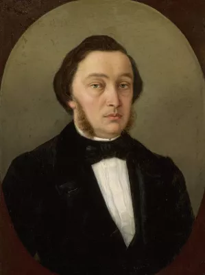 Portrait of a man with side-whiskers by Henryk Siemiradzki Oil Painting