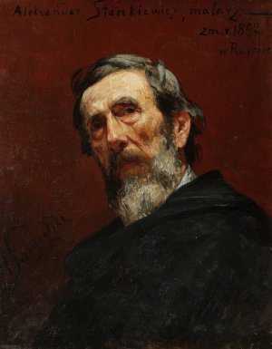 Portrait of Aleksander Stankiewicz, painter by Henryk Siemiradzki Oil Painting