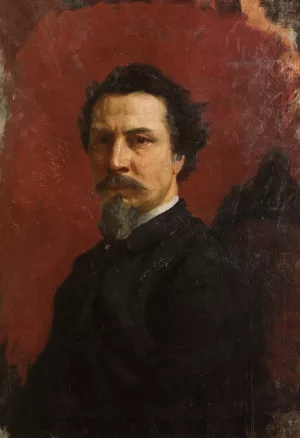 Self-Portrait by Henryk Siemiradzki Oil Painting