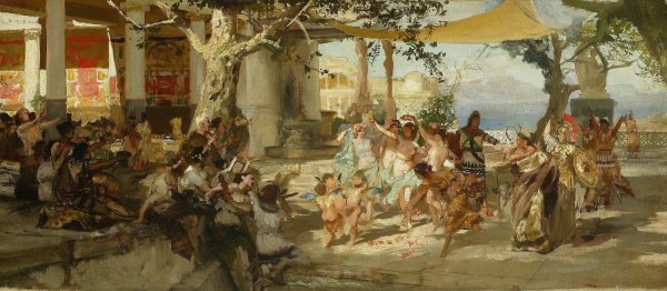 Sketch for 'Judgement of Paris'  by Henryk Siemiradzki - Hand-Painted Oil Painting Reproduction