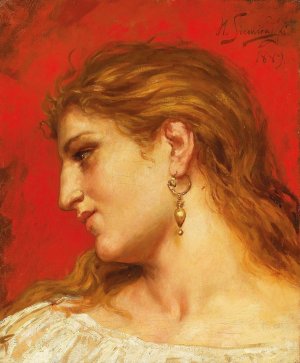 Study for the painting Phryne at the Festival of Poseidon in Eleusis by Henryk Siemiradzki Oil Painting