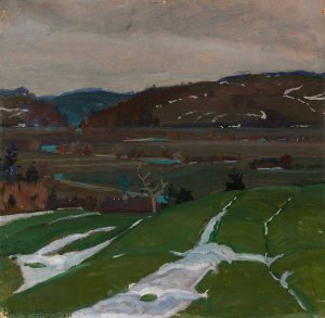 Landscape near Vilnius by Henryk Szczyglinski Oil Painting