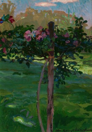 Rose shrub by Henryk Szczyglinski Oil Painting