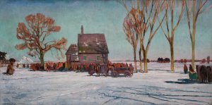 Winter Landscape by Henryk Szczyglinski Oil Painting