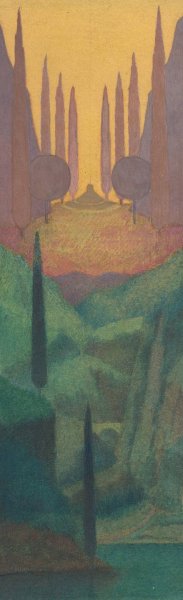 A Monument in a Mountainous Landscape by Herbert Crowley Oil Painting