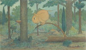 A 'Wiggle Much' Creature Looking at a Bird's Nest by Herbert Crowley Oil Painting