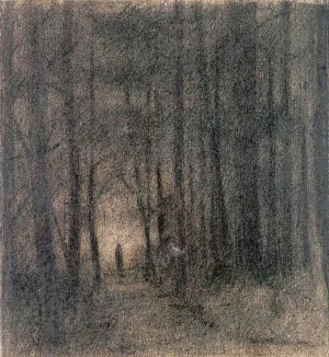 Figure in a Dark Wood by Herbert Crowley Oil Painting