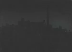 Industrial Buildings At Night by Herbert Crowley Oil Painting