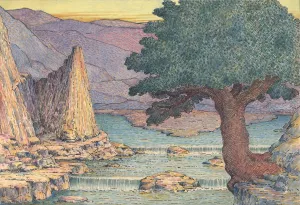 River Landscape with Rapids Oil painting by Herbert Crowley