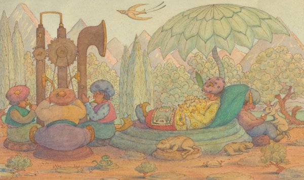 Main Product Photo of The Sultan Rests  Painting by Herbert Crowley