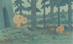 Wiggle Much Baby Hiding from Mama by Herbert Crowley Oil Painting