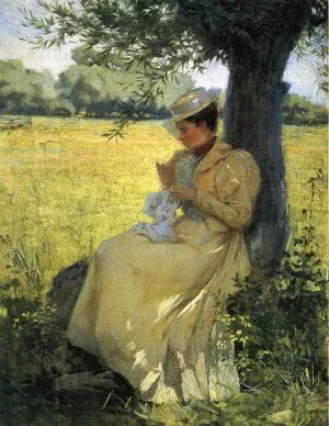 Under the Willow by Herbert F. Denman - Oil Painting Reproduction