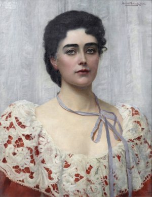 Mrs Alec Tweedie by Herbert Gustave Schmalz Oil Painting