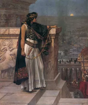 Queen Zenobia's Last Look upon Palmyra by Herbert Gustave Schmalz - Oil Painting Reproduction