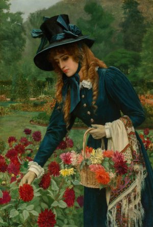 The flower girl by Herbert Gustave Schmalz Oil Painting