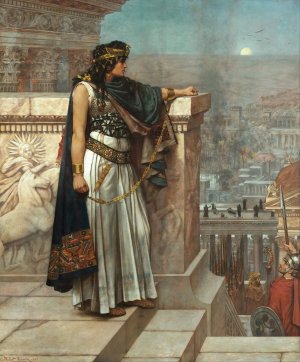 Zenobia's last look on Palmyra by Herbert Gustave Schmalz Oil Painting