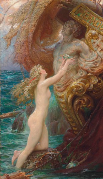 A Deep Sea Idyll by Herbert James Draper - Hand-Painted Oil Painting Reproduction