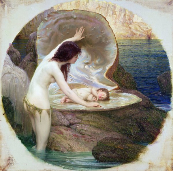 A Water Baby  by Herbert James Draper - Hand-Painted Oil Painting Reproduction