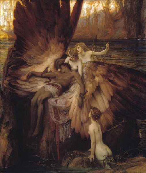 The Lament for Icarus  by Herbert James Draper - Hand-Painted Oil Painting Reproduction