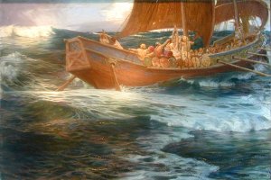 Wrath of the Sea God by Herbert James Draper Oil Painting