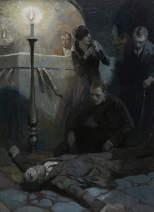 Curse of the Golden Cross by Herbert Morton Stoops Oil Painting
